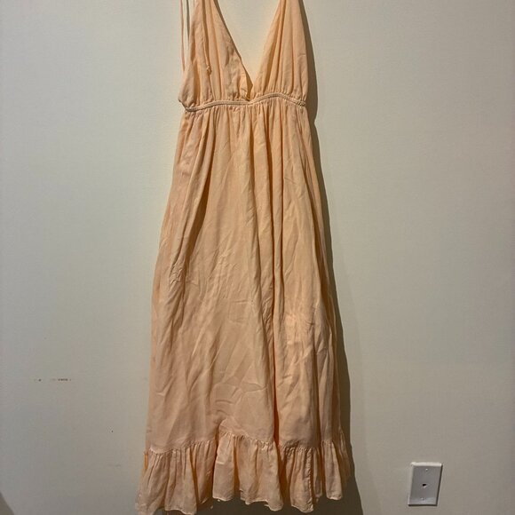 Loup Charmant 100% Cotton Light Pink Flowy Halter Midi Dress - Women's XS - Picture 1 of 6